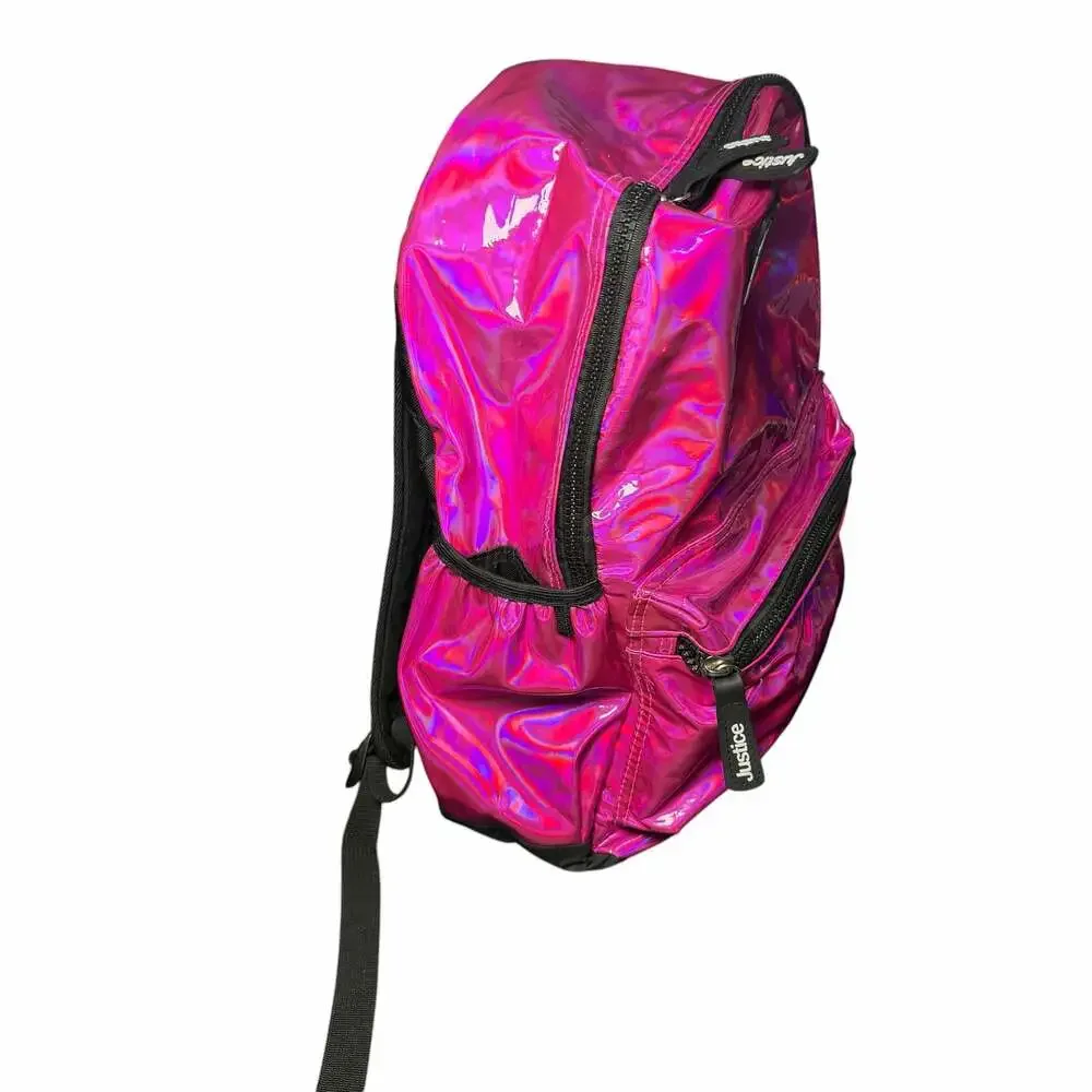 Justice Pink Iridescent Holographic Backpack Just Be You